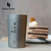 Fantasy Garden夢花園雙層鈦杯戶外露營野餐純鈦合金馬克杯咖啡杯