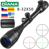 DIANA Tactical 8-32X50 AOE Scopes Rifle Optics Red Dot Green Compact Riflescopes Outdoor Hunting Scopes