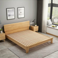 優樂悅~現代簡約實木床1.8米實木1.5床架臥室雙人床1.2單人經濟型北歐床