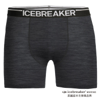 【Icebreaker】男 Anatomica 四角內褲-BF150-灰黑(IB103029-011/羊毛/透氣/舒適/機能)
