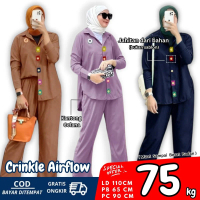 Setelan Jelly Crinkle Airflow - Baju Setelan Wanita Kekinian - One Set Wanita - Mayoutfit - Lexoir