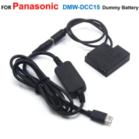 USB C Power Cable Adapter+DMW-DCC15 DC Coupler DMW-BLH7 BLH7PP BLH7E Dummy Battery For Panasonic Lum