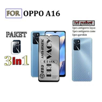 Paket Hemat Casing OPPO A16 Softcase Case fusion antigores layar 4in1Casing ESD Panda,OPPO A16