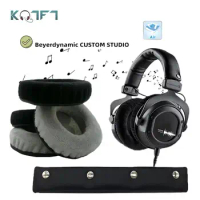 KQTFT Velvet Replacement EarPads Headband for Beyerdynamic CUSTOM STUDIO Headset Universal Bumper Earmuff Cover Cushion