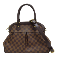 【二手名牌BRAND OFF】LOUIS VUITTON LV 路易威登 棕色 棋盤格 帆布 Trevi PM 兩用包 N51997