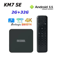 20pcs MECOOL TV Box KM7 SE 2GB DDR4 32GB Android 11 Gogle Certified 4K Amlogic S905Y4 HDR10 2.4G/5G WIFI Prefix VS KM2 PLUS