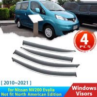 Deflectors for Nissan NV200 Van M20 Evalia 2010~2021 2007 Acessories Car Window Visor Rain Eyebrow Guard Auto 4x Protector Cover