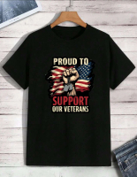 Proud to Support Our Veterans T-Shirt Patriotic Gift USA Flag for the Military