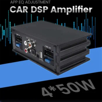 4x50W Car DSP Amplifier Processor Support 10 EQ Sound Effects Digital Sound Processors Plug and Play Audio Power Amp