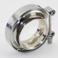 2-4" Stainless Steel 304 Quick Release V Band Clamp With Male Female Flange Exhaust Pipe Clamp Kit