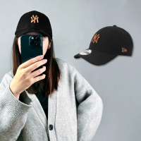 【NEW ERA】棒球帽 MLB 黑 橘 940帽型 NY 可調式頭圍 紐約洋基 帽子 老帽(NE13956976)
