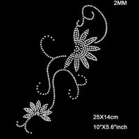 6pcs/lot(25X14cm)Shiny Flower Pattern Hotfix Rhinestone Heat Transfer Rhinestone for Embellishment Iron on DIY Sewing(SS-3242)