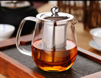 耐高溫玻璃茶具套裝 玻璃茶壺不銹鋼內膽過濾大企鵝壺大容量