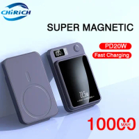 Wireless Powerbank 10000mAh PD20W Fast Charger External Spare Battery Magnetic Power Bank For iPhone 14 13 Xiaomi