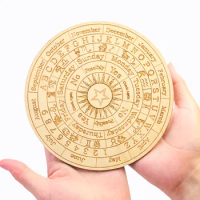 15CM Vintage Wooden Electroplating Divination Information Decorative Board Witchcraft Altar Supplies Kitchen Placemats Ornaments