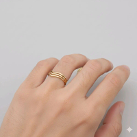 CINCIN TITANIUM CD277/3 WARNA GOLD Cincin Terbaru Anti Karat Tidak Mudah Luntur Cocok untuk Wanita