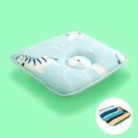 【Embrace 英柏絲】贈純棉枕套 32x27cm 可水洗兒童3D透氣方枕 MIT台灣製(小鱷魚之歌-藍 防蹣抗菌 透氣)
