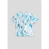 NX014 kaos oversize motif full pattern abstrak biru muda grunge full print