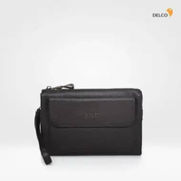 Tas Pria Delco by Elizabeth Genuine Leather Clutch 0720-0524 Brown