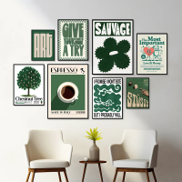 Hiasan Dinding Minimalis Poster Aesthetic Dekorasi Kamar Pajangan Rumah Wall Decor Kafe MDF Green SG