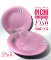6 PCS P-1001 PIRING MELAMIN BULAT ULIR GOLDEN FLYING FISH 10 INCH COD