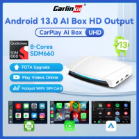 8G+128G CarlinKit Android 13 Mini CarPlay AI Box Qualcomm 8-Core Wireless Android Auto Adapter CarPlay Wireless Box FOTA Upgrade