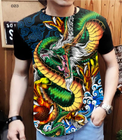 kaos distro pria motif naga dragon fullprint