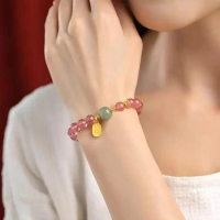 Gelang Kristal Raspberry Gelang Bunga Persik Keberuntungan Gelang Kristal Raspberry Gelang Kristal P