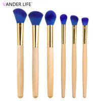 VANDER LIFE 6pcs Makeup Brushes Set Colorful Contour Base Foundation Powder Blush Cosmetics Bamboo Handle Make Up Brushes Set