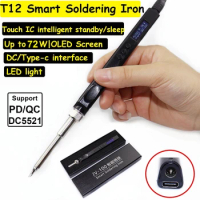 T12 OLED Smart Electric Soldering Iron Kit PD 65W Repair Tool Adjustable Temperature Portable Solder Welding Station Heat Pencil