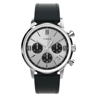 TIMEX  天美時 Marlin系列  40毫米復古三眼計時手錶  (銀x黑 TXTW2W10300)