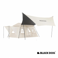 【Blackdog】覓野一室一廳黑膠自動帳篷+天幕 2-4人 ZP016(台灣總代理公司貨)