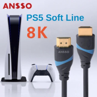 Ansso 8K Ultra-fine soft HDMI cable 2.1 PS5 Xbox Series X S GeForce Game Console HDMI A Type to HDMI A Type 5mm HDMI 2.1 8K 60P