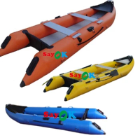 SAYOK 365cm Inflatable Kayak Boat 2 Person Kayak Canoe Dinghy Inflatable Fishing Boat Yacht Sailboat with Pump for Outdoor Sport