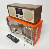 Wifi Internet Radio HD Color Display with Bluetooth Speaker Household Wooden Retro Radio Box Support USB Music Play/Aux Function