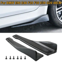 48cm Universal For BMW E90 E46 F20 F30 E39 G20 Side Skirt Extension Rear Bumper Canard Splitter Cover Sticker Car Accessories