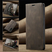 Samsung Galaxy A34 5G Case Leather Magnetic Card Bags Case For Galaxy A 34 5G Cover Stand Luxury Wallet Phone Case