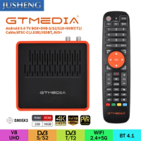 GT COMBO Android 9.0 TV BOX S905X3 BT+DVB-S/S2/S2X,DVB+T/T2/Cable/ATSC-C/ISDBT, AVS+ HEVC AUTO BISS,T2MI,GTFeeds,YUV422,Gtshare