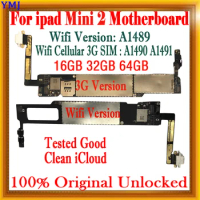 Motherboard for iPad MINI 2, Clean iCloud, 3G Version, Full Chips, Good Tested, Unlocked Plate, 100% Original, 16GB, 32GB, 64GB
