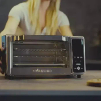 Multifunctional Stainless Steel Gray Digital 4-Slice Toaster Oven Air Fryer