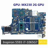 Refurbished For Dell Inspiron 5593 Laptop Motherboard I7-1065G7 CPU MX230 2G GPU FDI45 LA-J091P 0F8CRT F8CRT Full Test