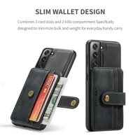 Card Slot Holder Leather Cover For Samsung Galaxy S22 Ultra Plus S21 FE Note 20 S20 A72 A52 A32 M32 A42 A22 A12 5G Case Fundas