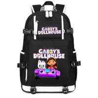 Cartoon Riman Gabby's Dollhouse printed large-capacity youth student school bag leisure travel bag