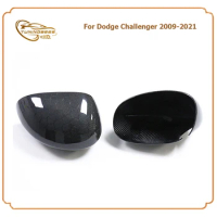 Add on Style Carbon Fiber Side Door Rearview Mirror Cover Sticker For Dodge Challenger 09 10 11 12 13 14 15 16 17 18 19 20 21