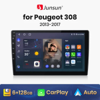 Junsun V1 AI Voice Wireless CarPlay Android Auto Radio For Peugeot 308 308S 2013 - 2017 4G Car Multimedia GPS 2din autoradio