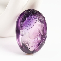 收藏級冰種紫水晶雕件 優雅紫色水晶項鏈飾品女男款