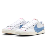 【NIKE 耐吉】W Blazer Low 77 Jumbo 女款 藍白 大勾 丹寧 FJ7741-141