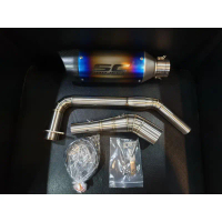 สไตล์การระเบิด คอท่อ สแตนเลส CB150R ปี 2018 ขึ้นไป พร้อมปลายท่อ SC Moto GP สีไทเท ปลายคาร์บอน งานดีม