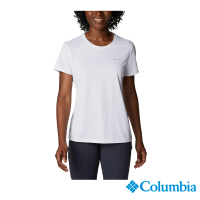 【Columbia 哥倫比亞 官方旗艦】女款-Columbia Hike™快排短袖上衣-白色(UAK98050WT/IS)