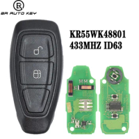 2buttons Keyless Go Smart Remote Car Key 433MHz FSK Fob For Ford Focus Kuga Fiesta C-Max Mondeo B-Max with 4d83 Chip HU101 Blade